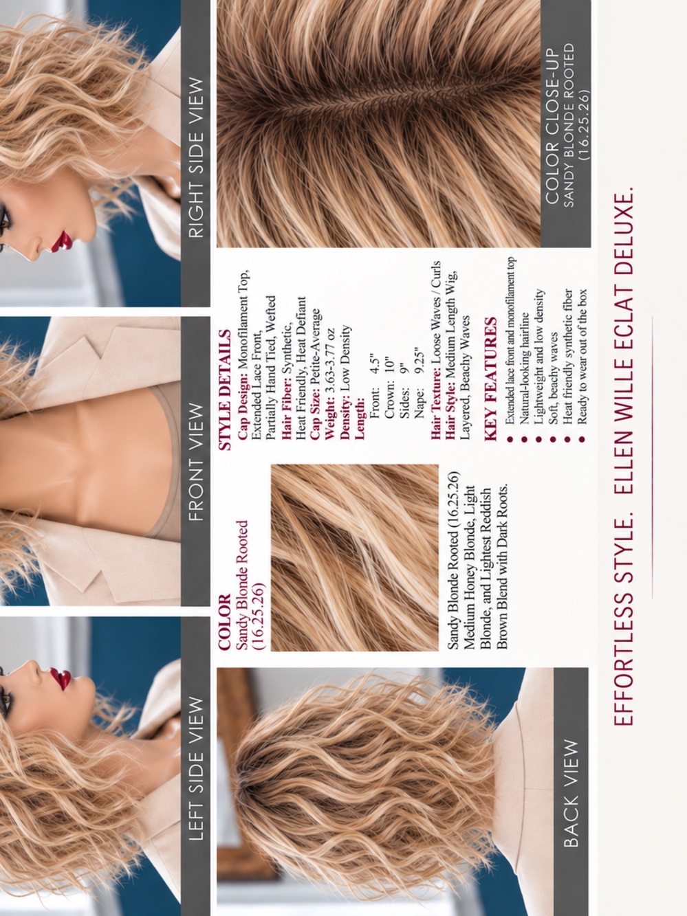 Eclat Deluxe— Petite-Average— by Ellen Wille in Sandy Blonde Rooted 16.25.26 - Picture 2 of 7